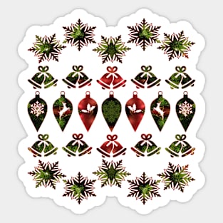 Christmas Holiday Green and Red Sticker